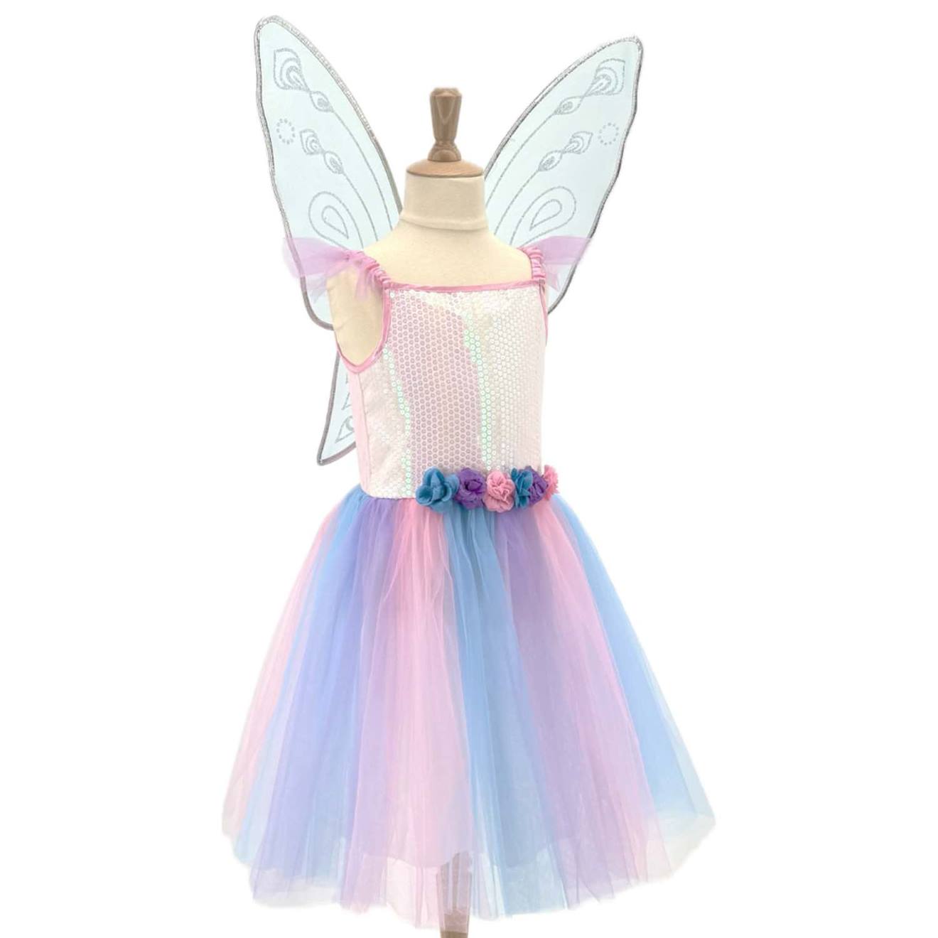 Déguisement Enfant Robe De Fée Avec Ailes Apolline Bleu