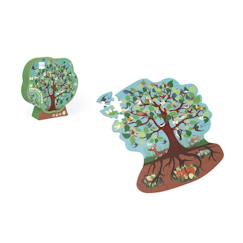 Jouet-Jeux éducatifs-Contour puzzle - arbre oiseaux 58 pièces