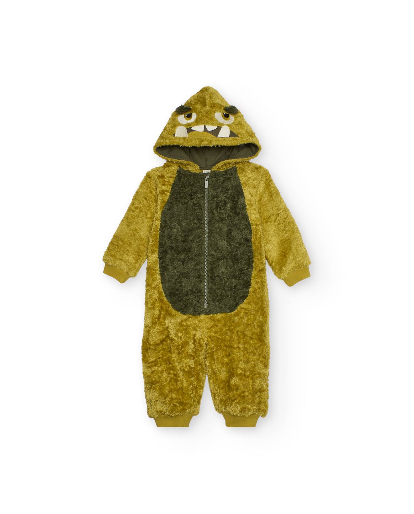Pyjama Pour Garçon En Polaire Avec Capuche Monstre Vert