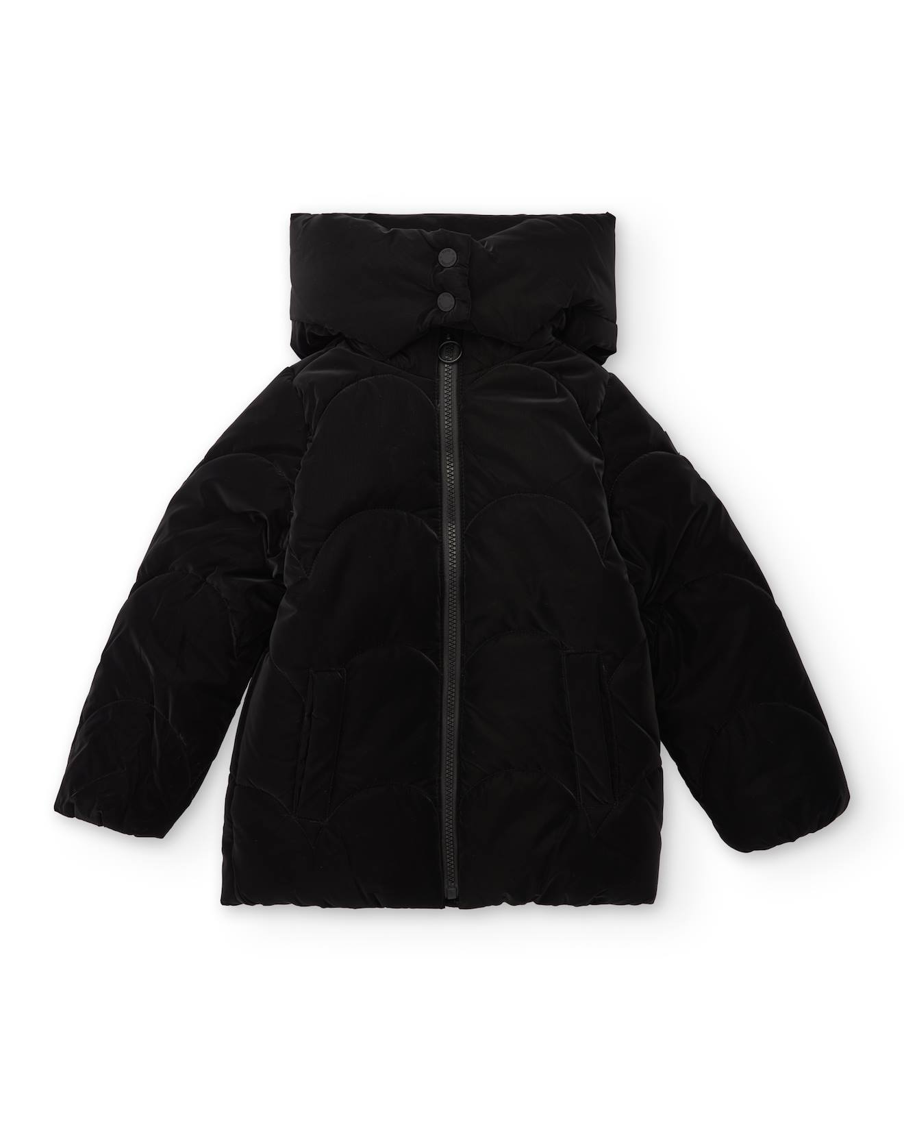 Manteau Matelassé Pour Fille Avec Capuche Noir