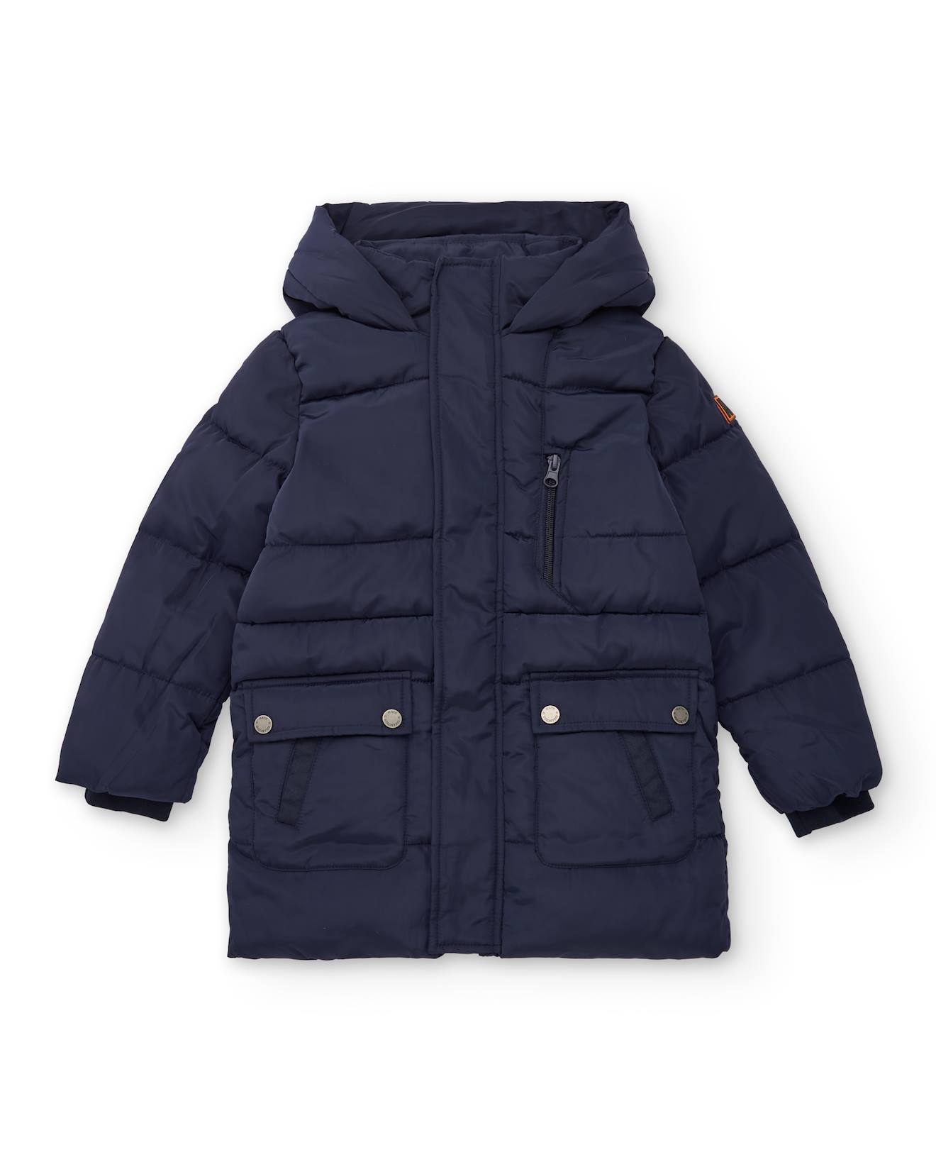 Manteau Matelassé Pour Garçon Avec Capuche Bleu Marine