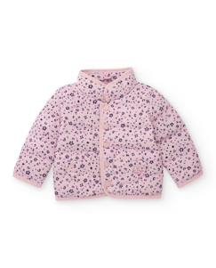 Veste matelassée - Beige à fleurs roses 8 ans | Place Saint-Michel