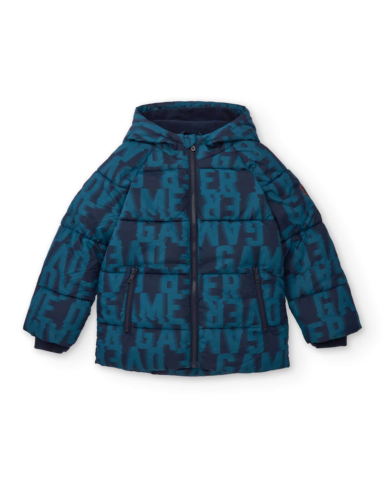Manteau Matelassé Pour Garçon Avec Imprimé Gamer Bleu