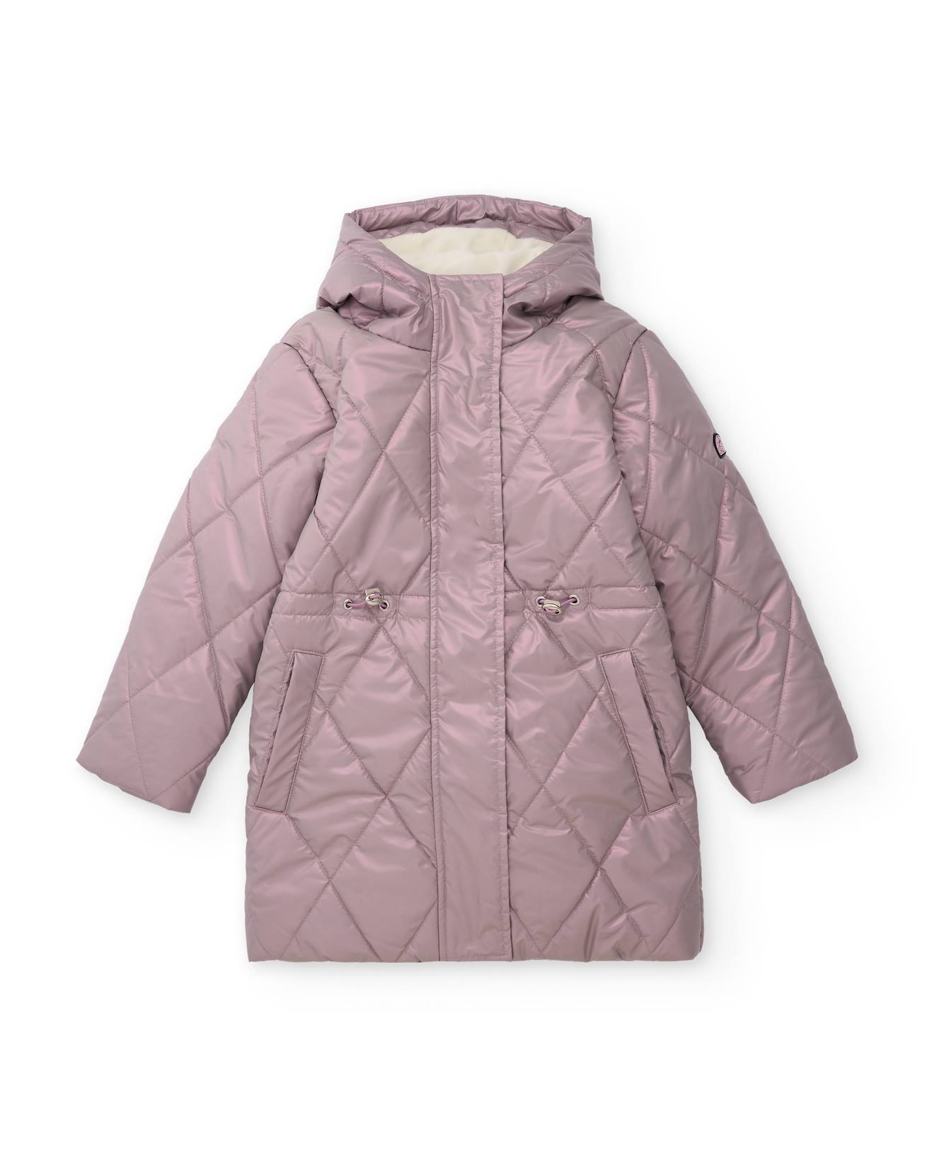 Manteau Matelassé Pour Fille Avec Capuche Rose