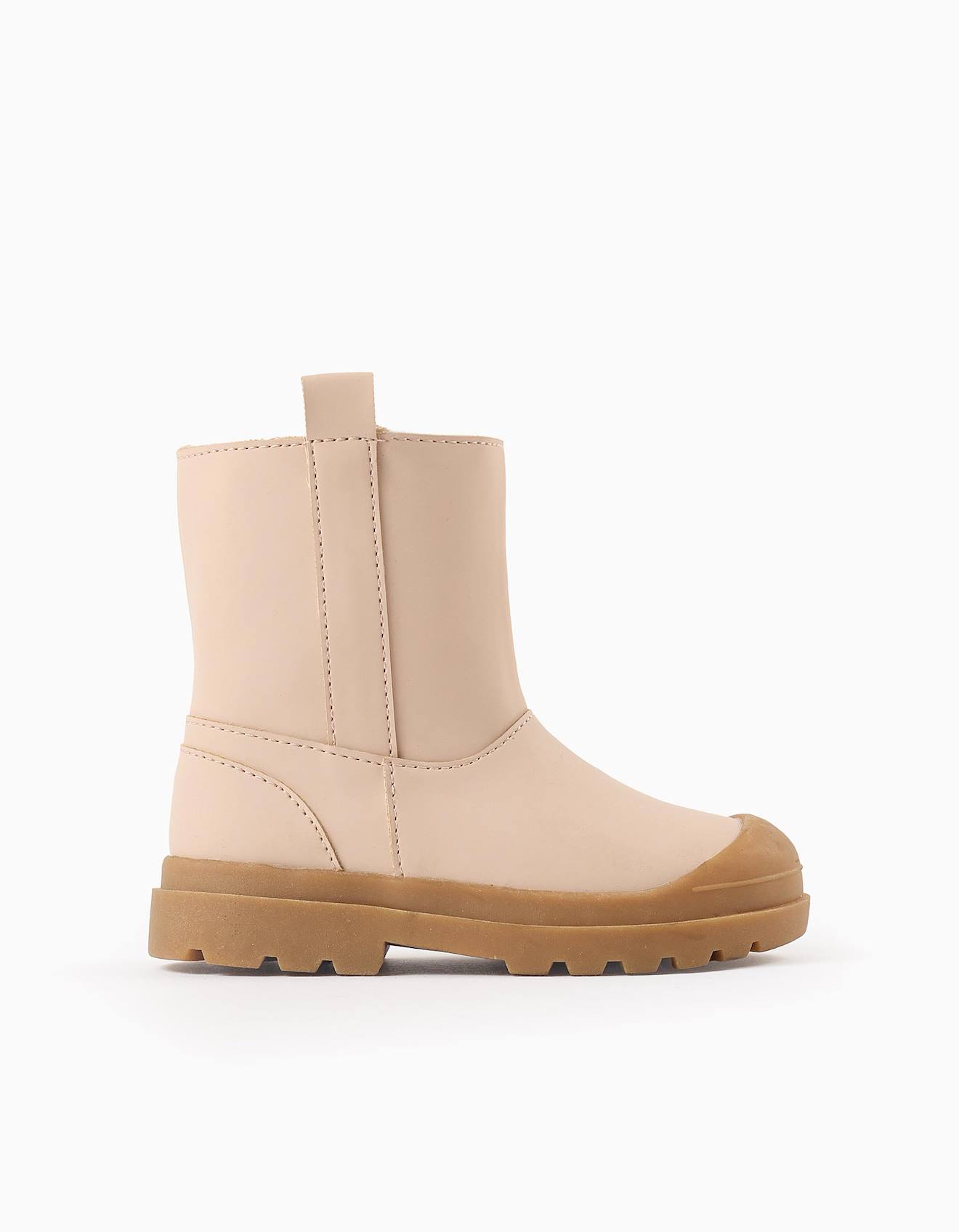 Bottes Imperméables Avec Fausse Fourrure Rose Clair