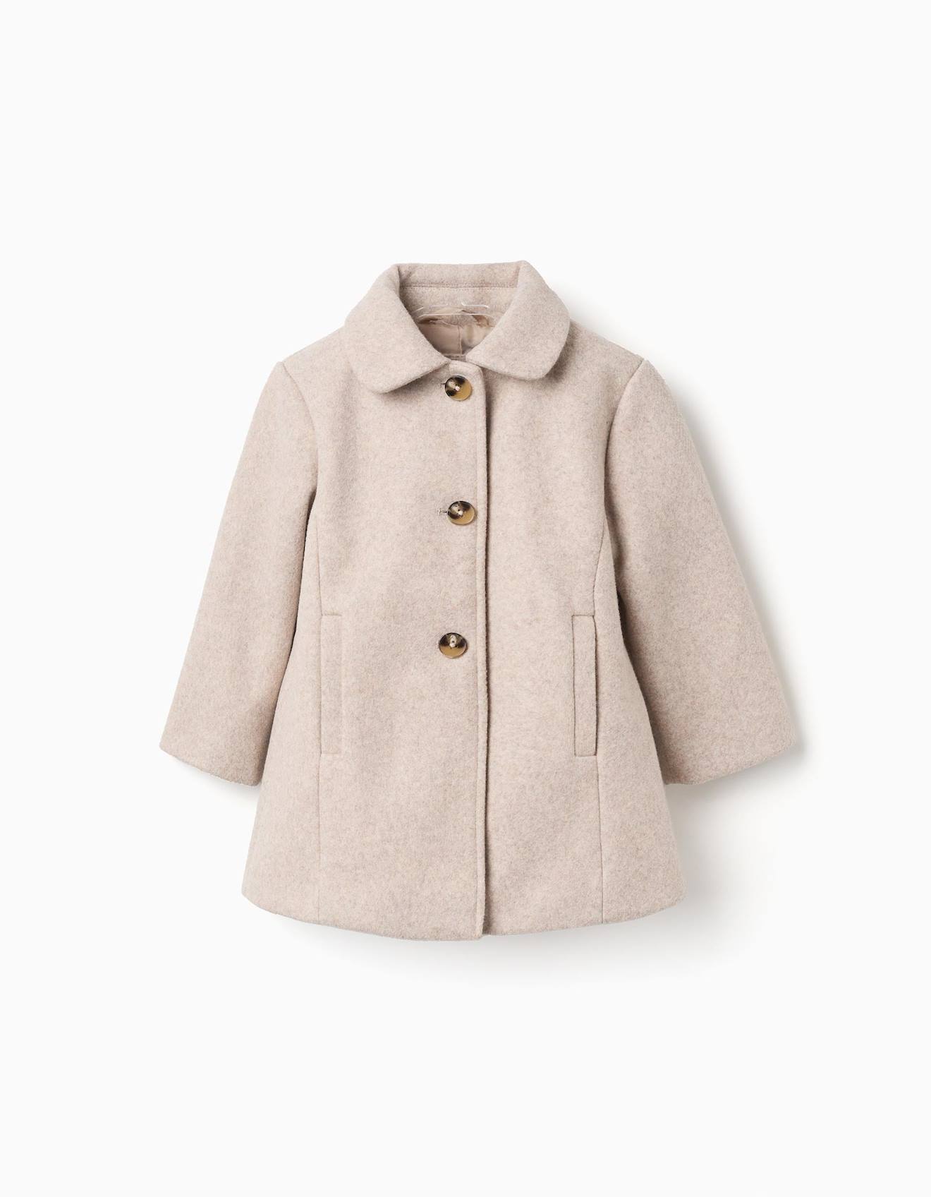 Manteau À Effet Laine Avec Doublure You&me Beige Clair