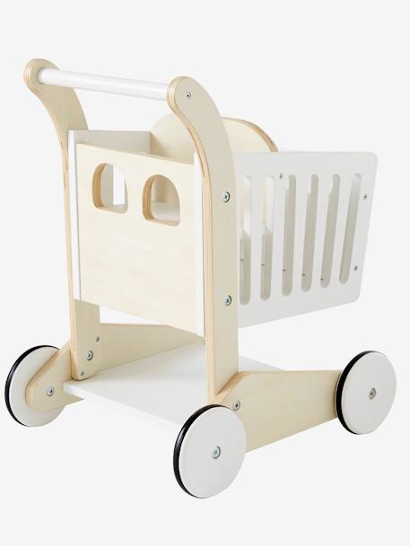 Grand chariot de course porte-poupée en bois FSC® blanc 6 - vertbaudet enfant 
