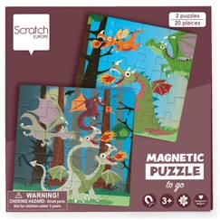 Jouet-Jeux éducatifs-Livre de puzzle magnétique - dragons