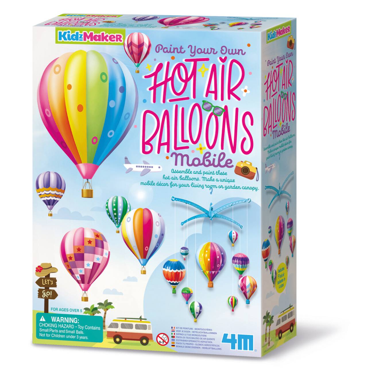 Kit Créatif Mobile Montgolfières – 9 Ballons À Personnaliser Multicolor