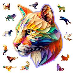 Jouet-Puzzle en bois - Gaudy cougar