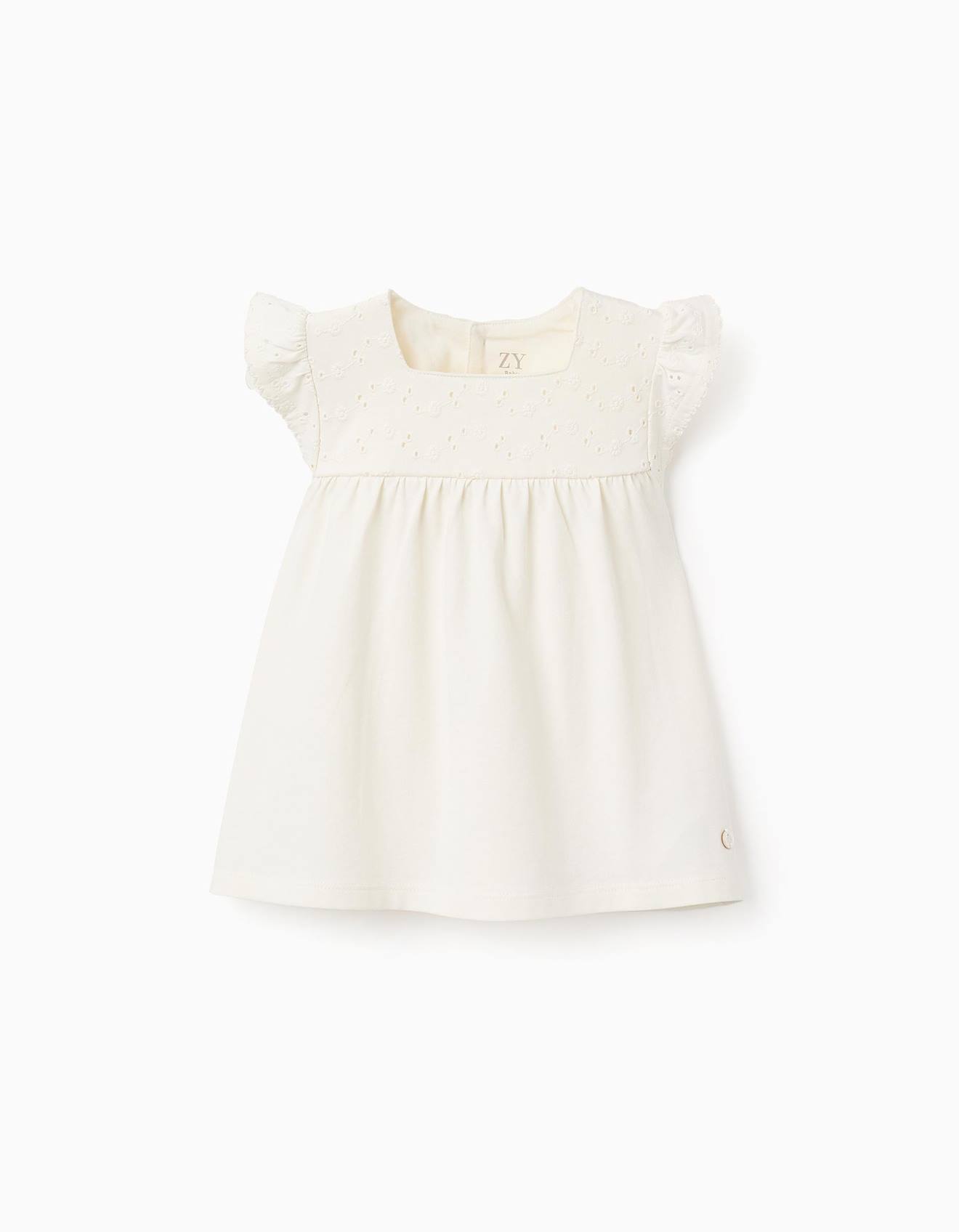 Haut Avec Volants Et Broderie Anglaise Blanc