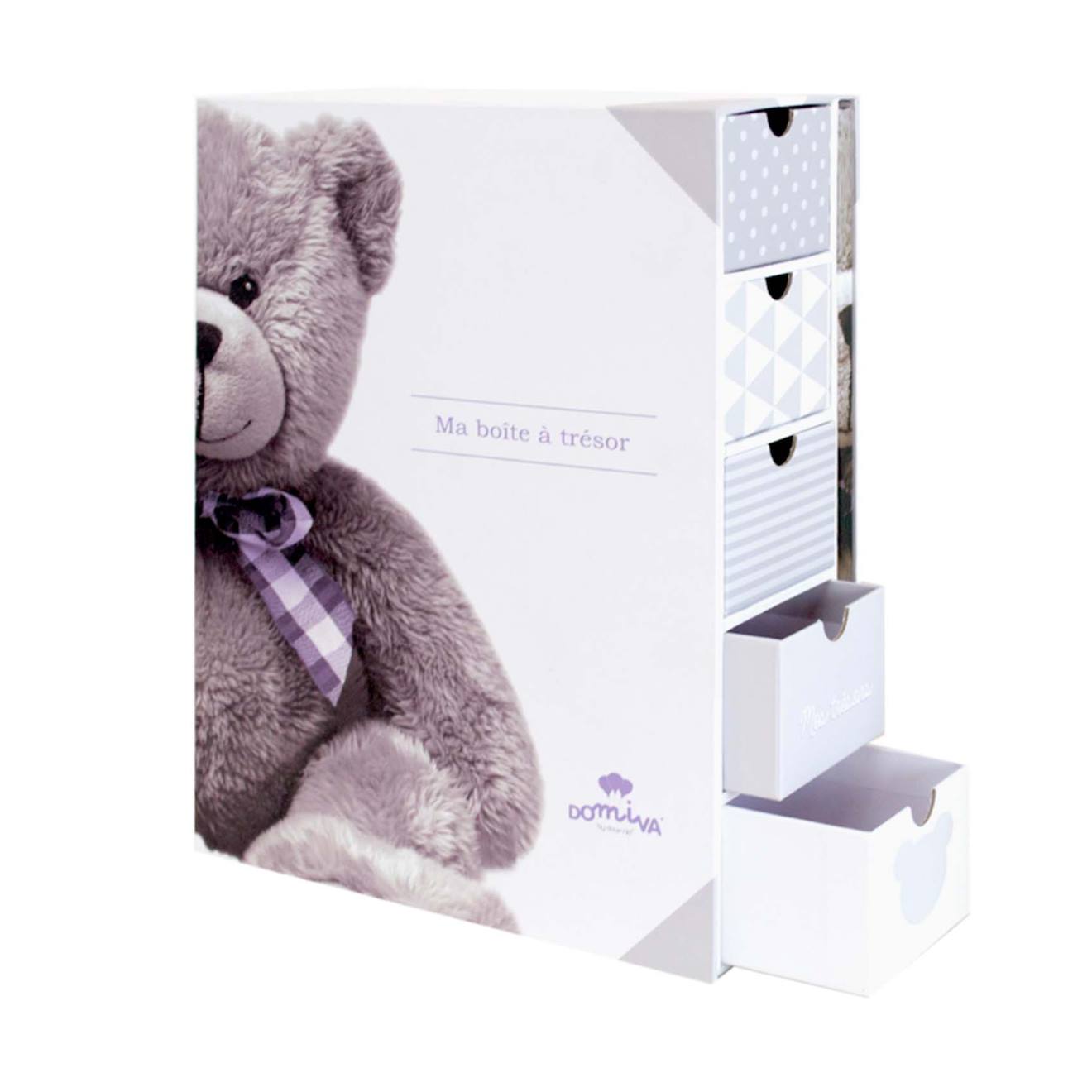 Coffret Souvenirs Et Son Livre De Naissance My Little Bear Gris (Domiva) - Image 1