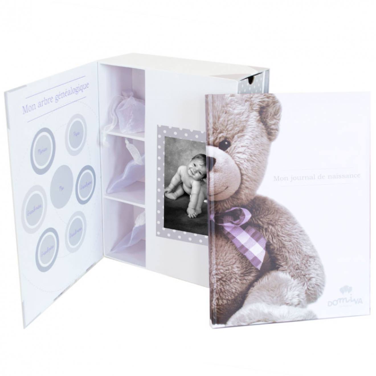 Coffret Souvenirs Et Son Livre De Naissance My Little Bear Gris (Domiva) - Image 2