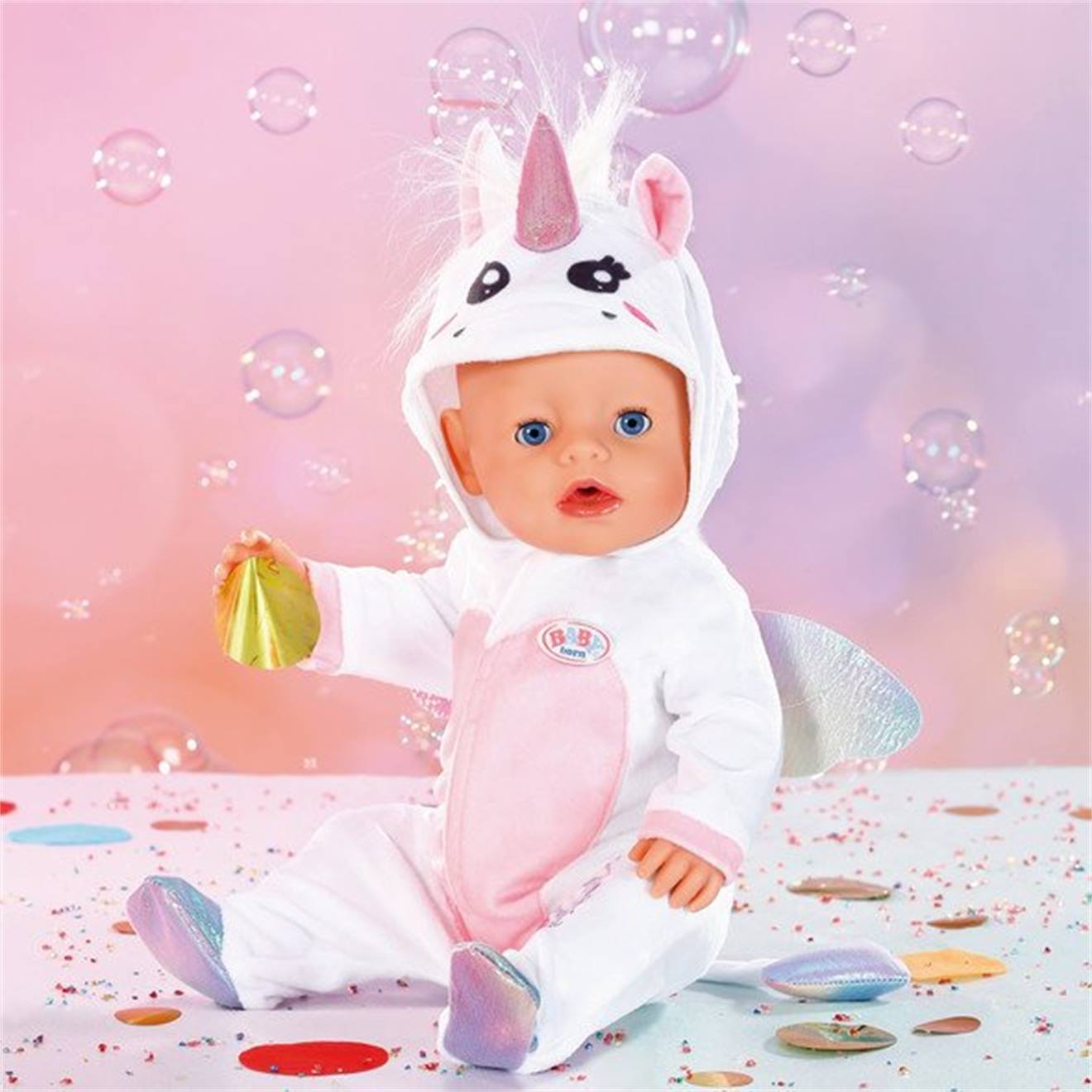 Costume Câlin Licorne Pour Poupée De 43cm Rose