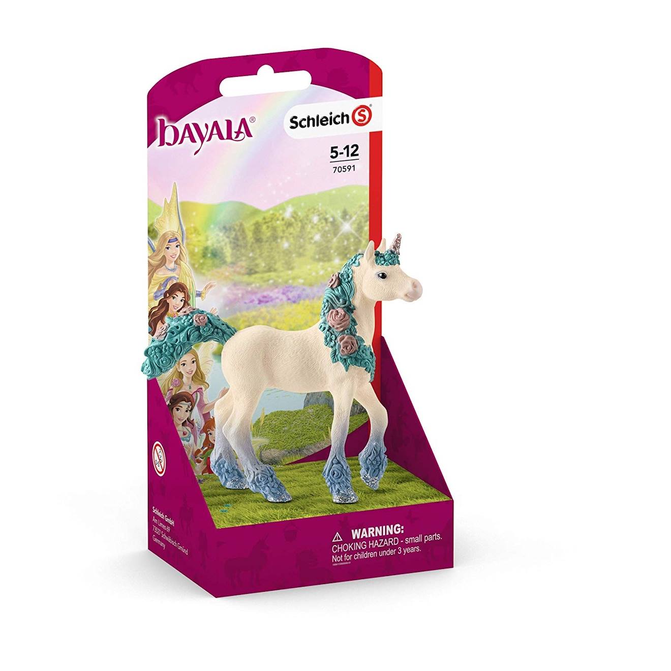 Poulain De Licorne Aux Fleurs Multicolore