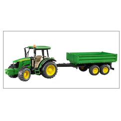 Jouet-Tracteur john deere 5115m avec remorque à ridelles