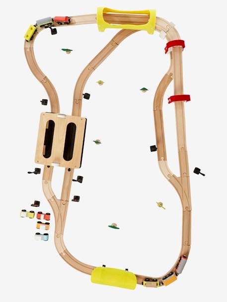 Circuit de train 66 pièces en bois FSC® multicolore 8 - vertbaudet enfant 