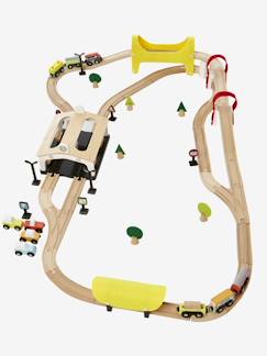 Jouet-Jeux d'imagination-Figurines, mini mondes, héros et animaux-Circuit de train 66 pièces en bois FSC®