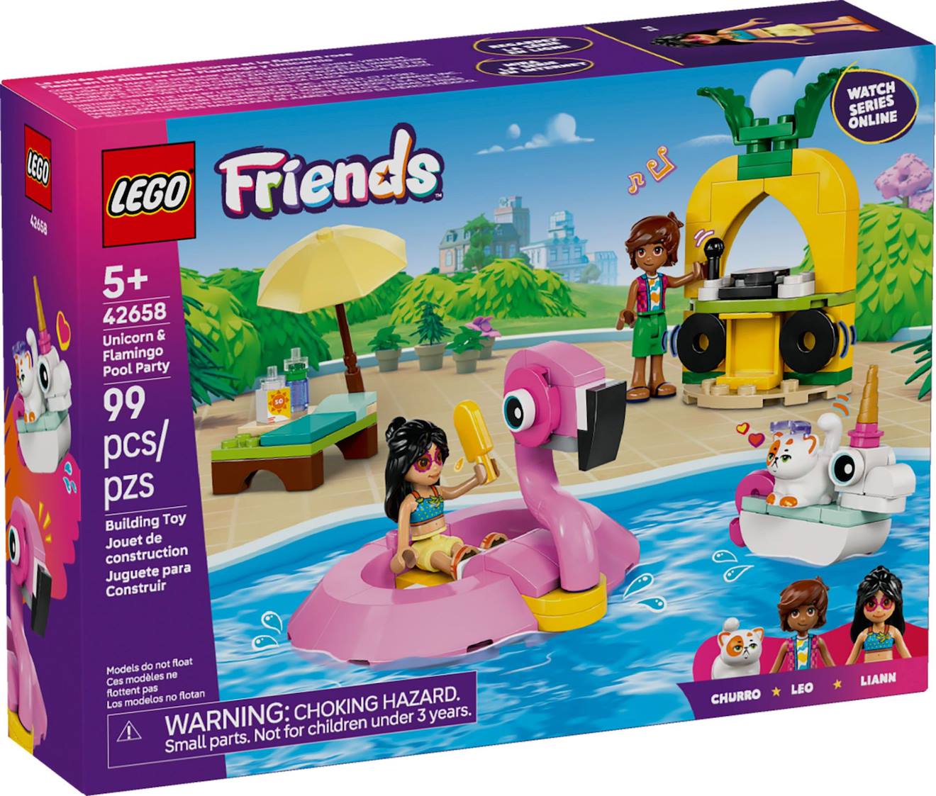 Lego Friends - Fête Dans La Piscine Avec Les Bouées Licorne Et Flamant Rose - 42658 Multicolore