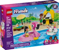 Jouet-Jeux d'imagination-Jeux de construction-Lego friends - fête dans la piscine avec les bouées licorne et flamant rose - 42658