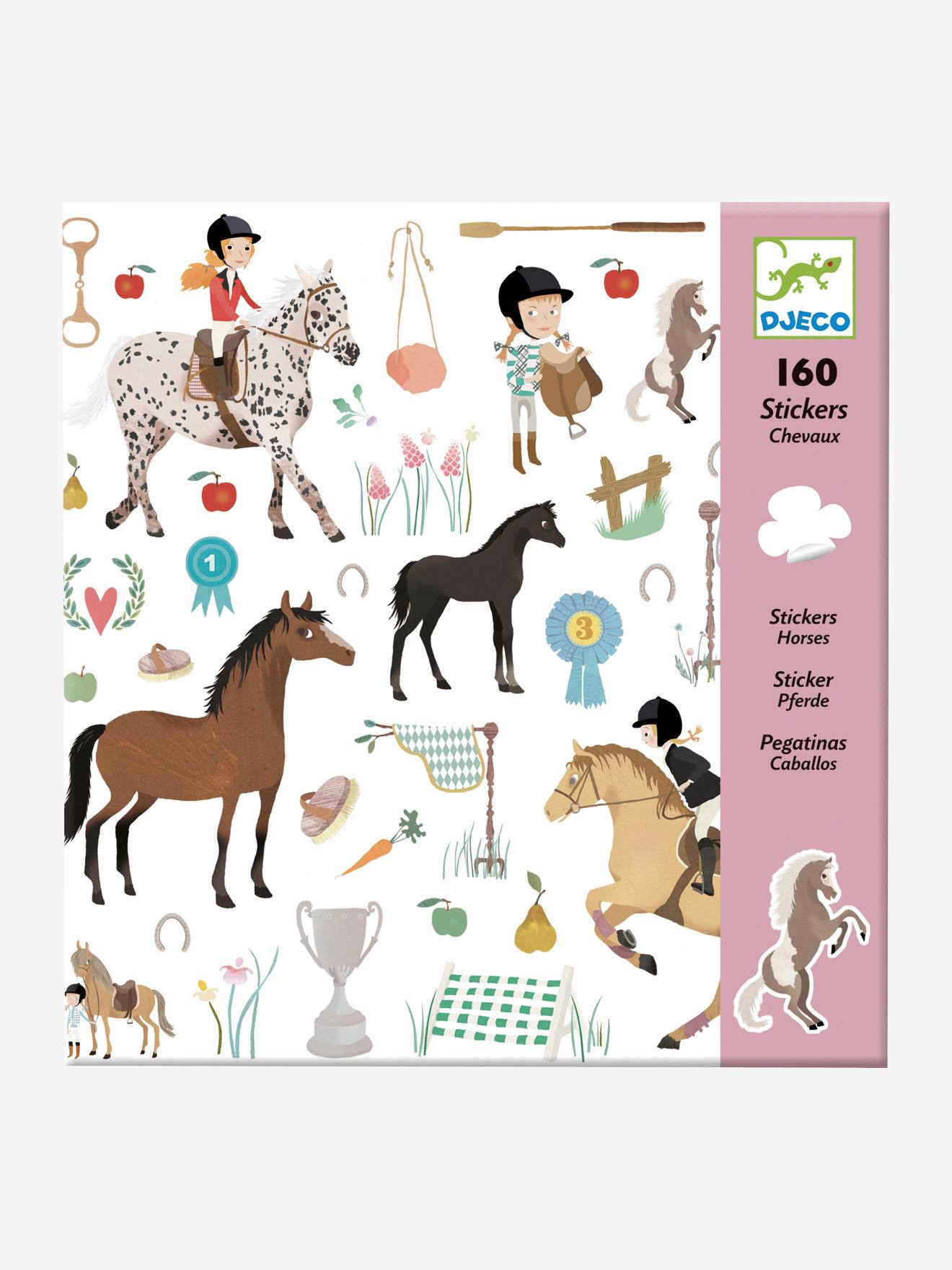 160 Stickers Chevaux Djeco Multicolore
