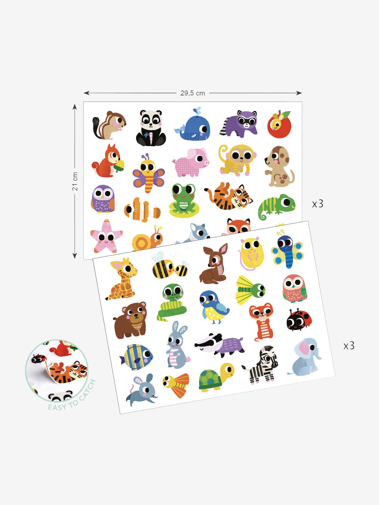 Gommettes Faciles A Attraper Bebes Animaux Djeco Multicolore Djeco