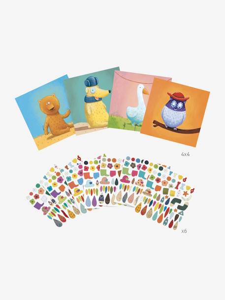 Stickers Créer des animaux DJECO multicolore 3 - vertbaudet enfant 