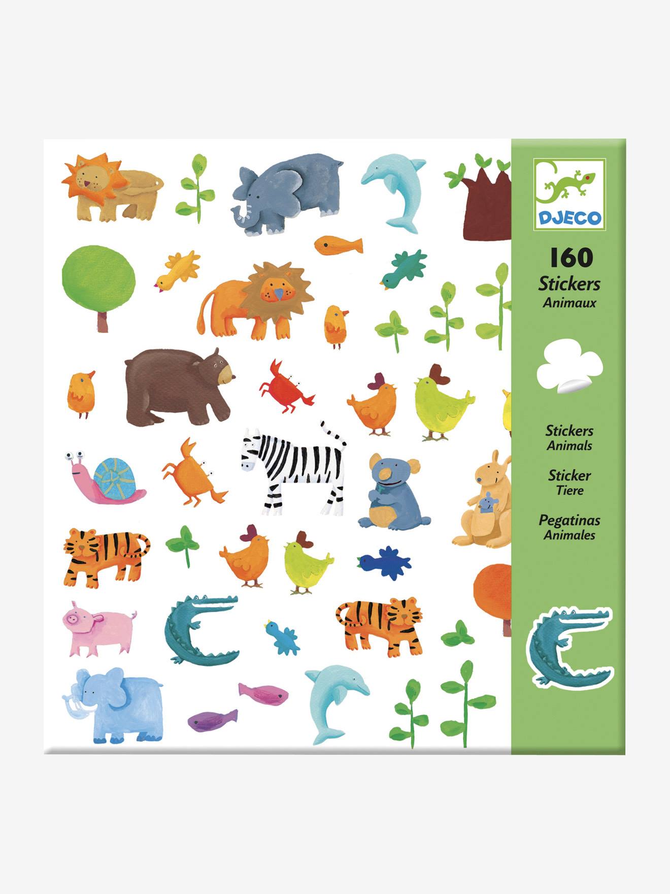 160 stickers animaux DJECO multicolore