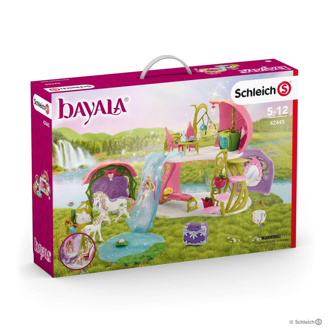 Figurine: Maison-fleur Pailletée Avec Licornes, Lac Et Écurie Multicolore
