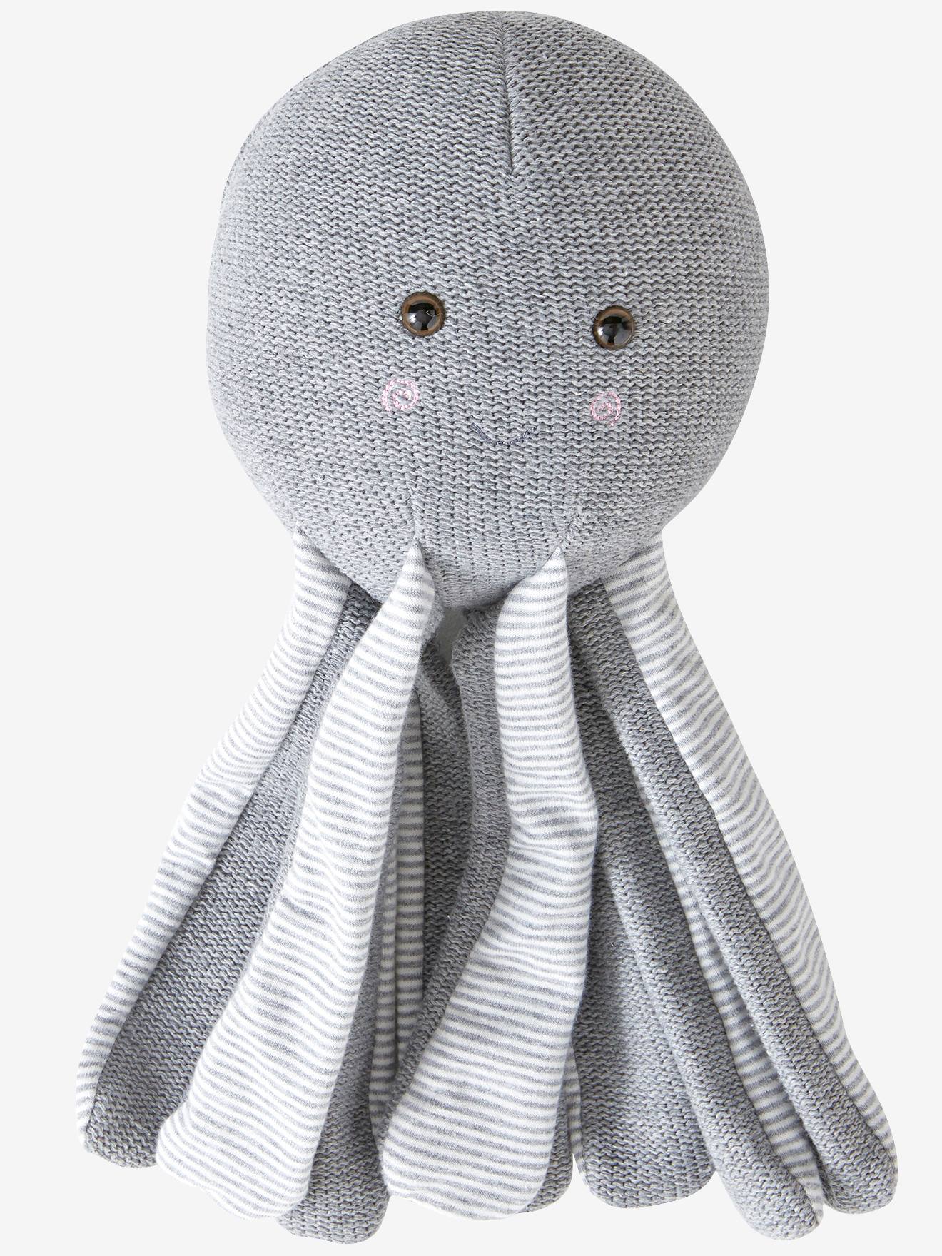 Peluche Pieuvre Tricot Gris Vertbaudet