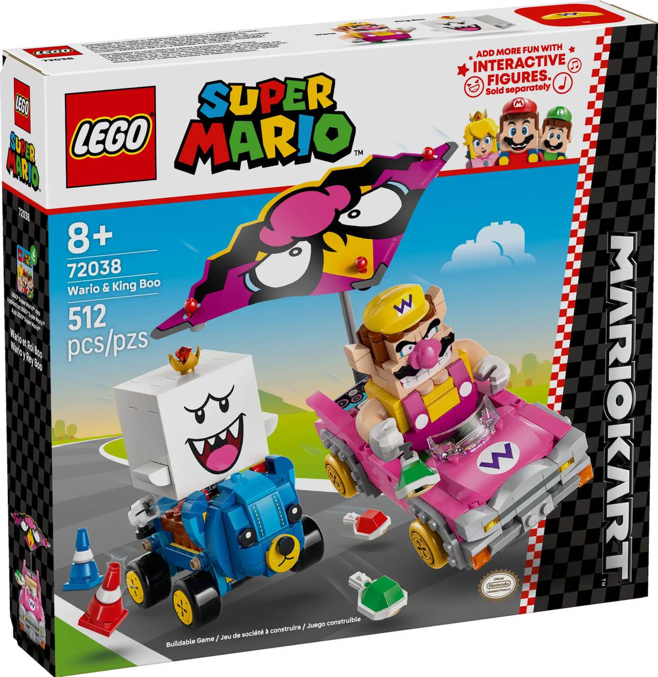 Lego Super Mario - Mario Kart - Wario Et Roi Boo - 72038 Multicolore