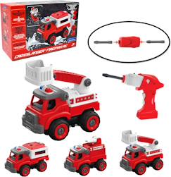 Jouet-Jeux d'imagination-Camions de pompiers 3-en-1 radiocommandé à assembler Crosslander Fireman
