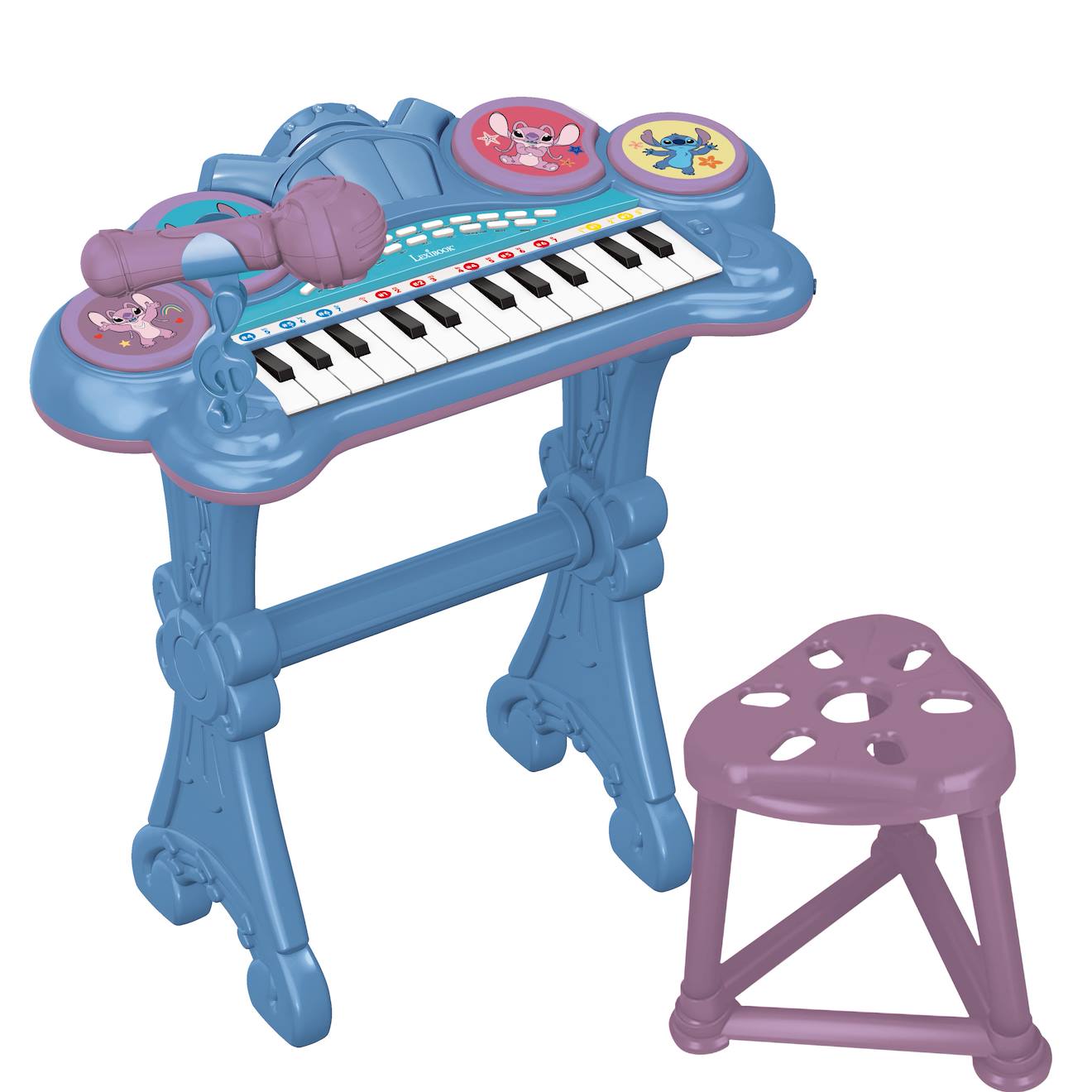 Piano Électronique Stitch Avec Siege Et Microphone Bleu