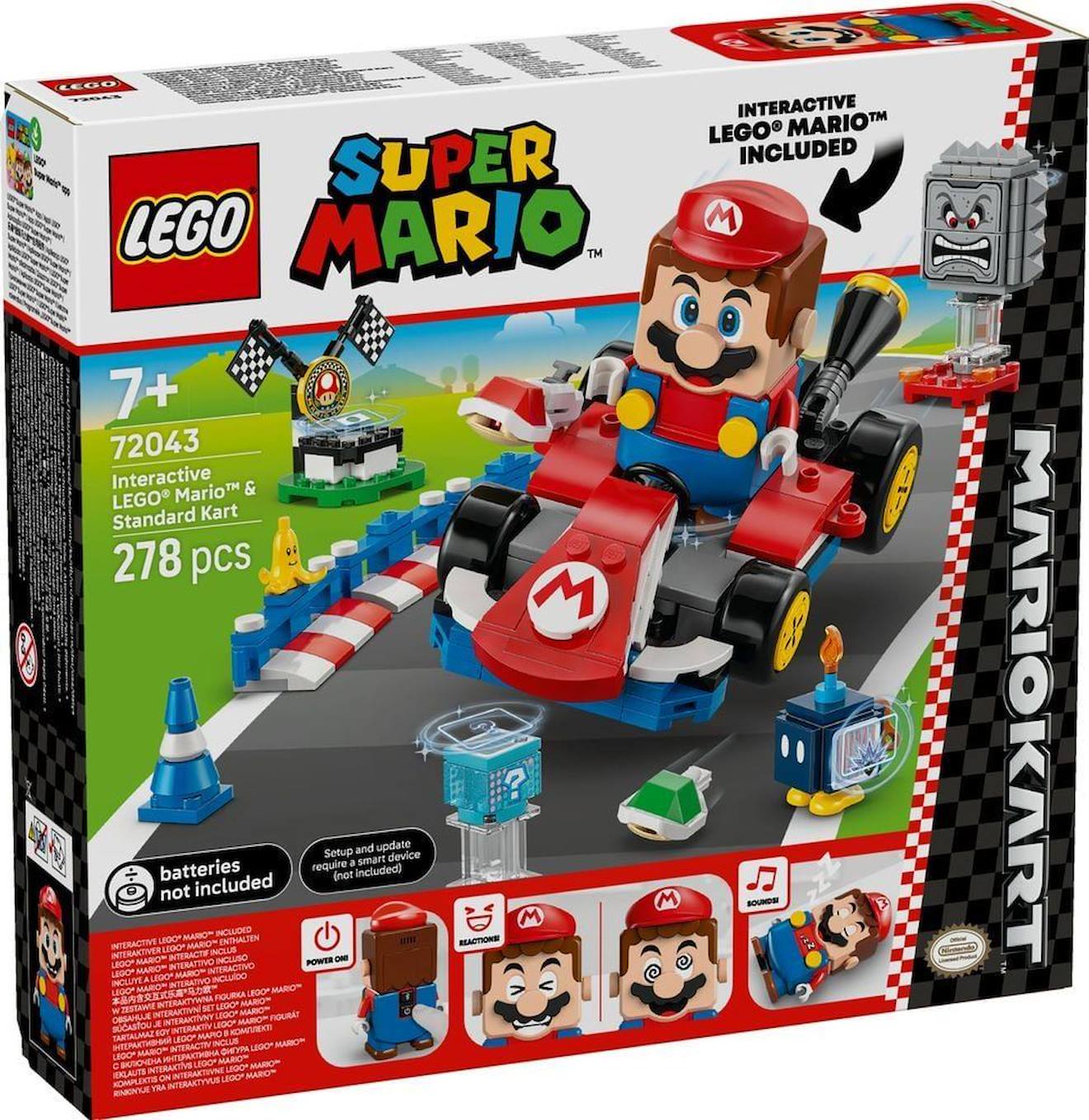 Lego Super Mario - Mario Kart - Lego Mario Interactif Et Kart Standard - 72043 Multicolore