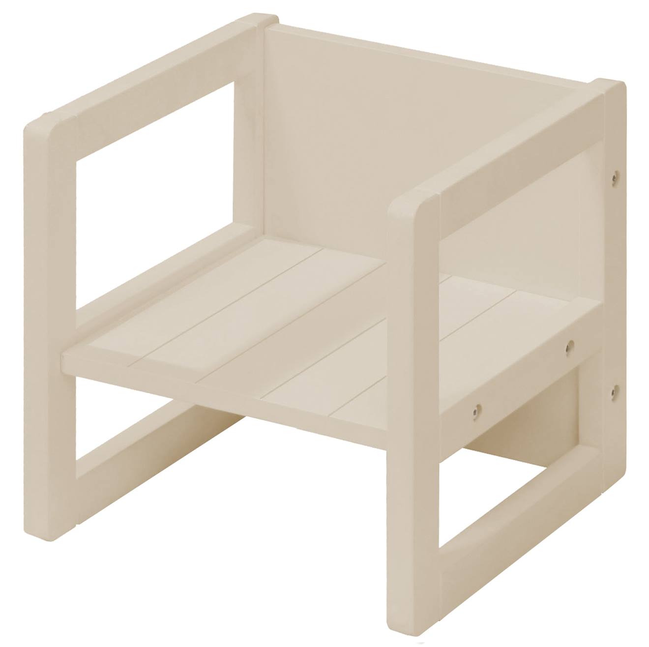 Chaise Réversible En Bois - Tabouret Évolutif 3 En 1 Beige