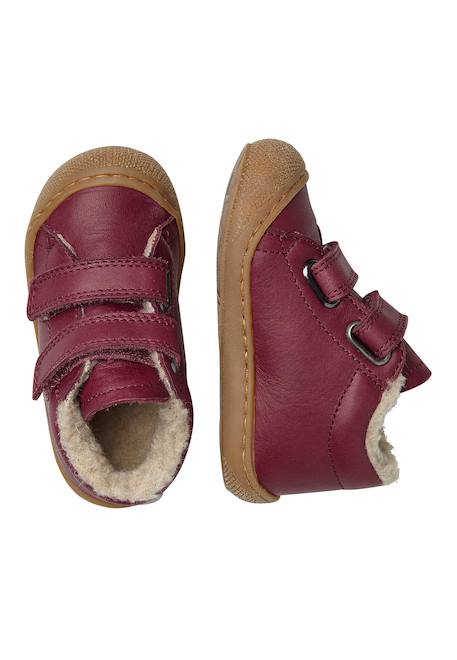 Chaussures premiers pas en cuir doublés en laine cocoon vl Anthracite-+Bleu foncé-+Cognac-+Gris tourterelle-+Marron foncé-+Rose antique-+Rouge foncé-+Sage- 34 - vertbaudet enfant 