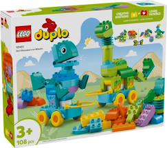 Jouet-Jeux d'imagination-Jeux de construction-Lego Duplo - set Dinosaures sur roues 3-en-1 - 10451