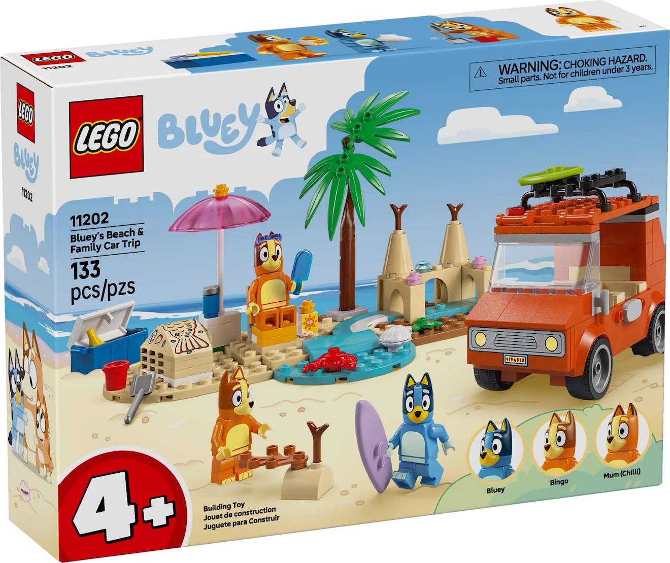 Lego Bluey - Les Vacances Et Le Voyage En Voiture De Bluey - 11202 Multicolore
