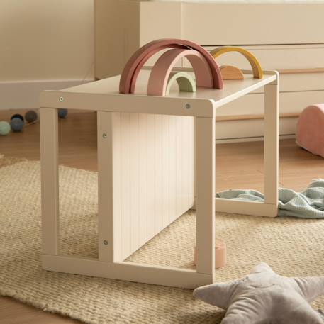 Table convertible en banc évolutif à 2 hauteurs d'assise Beige+Blanc+Gris 3 - vertbaudet enfant 