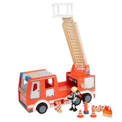 Jouet-Jeux d'imagination-Véhicules, garages, circuits et trains-Camion de pompiers rouge