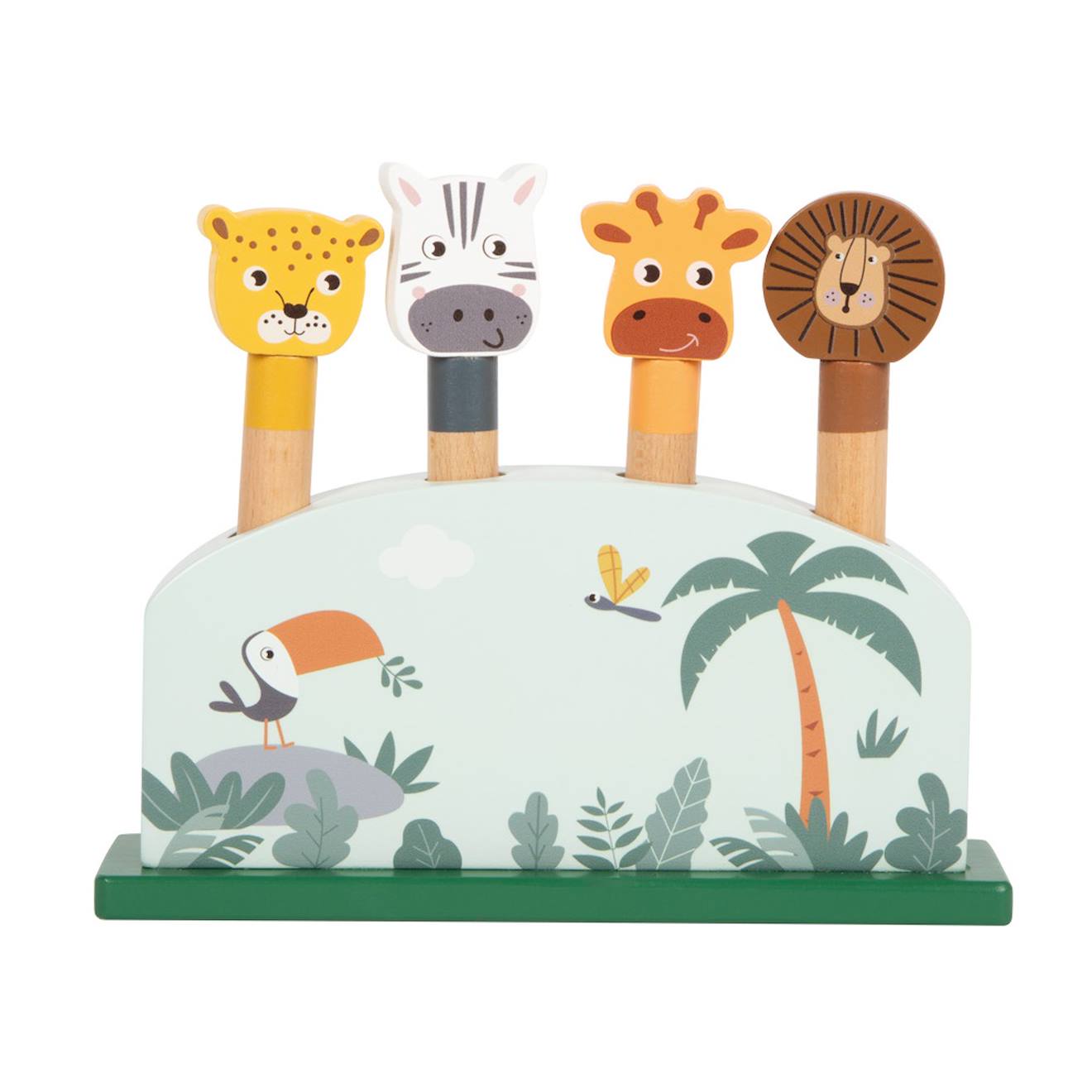 Pop-up Animaux Sauteurs Safari Vert