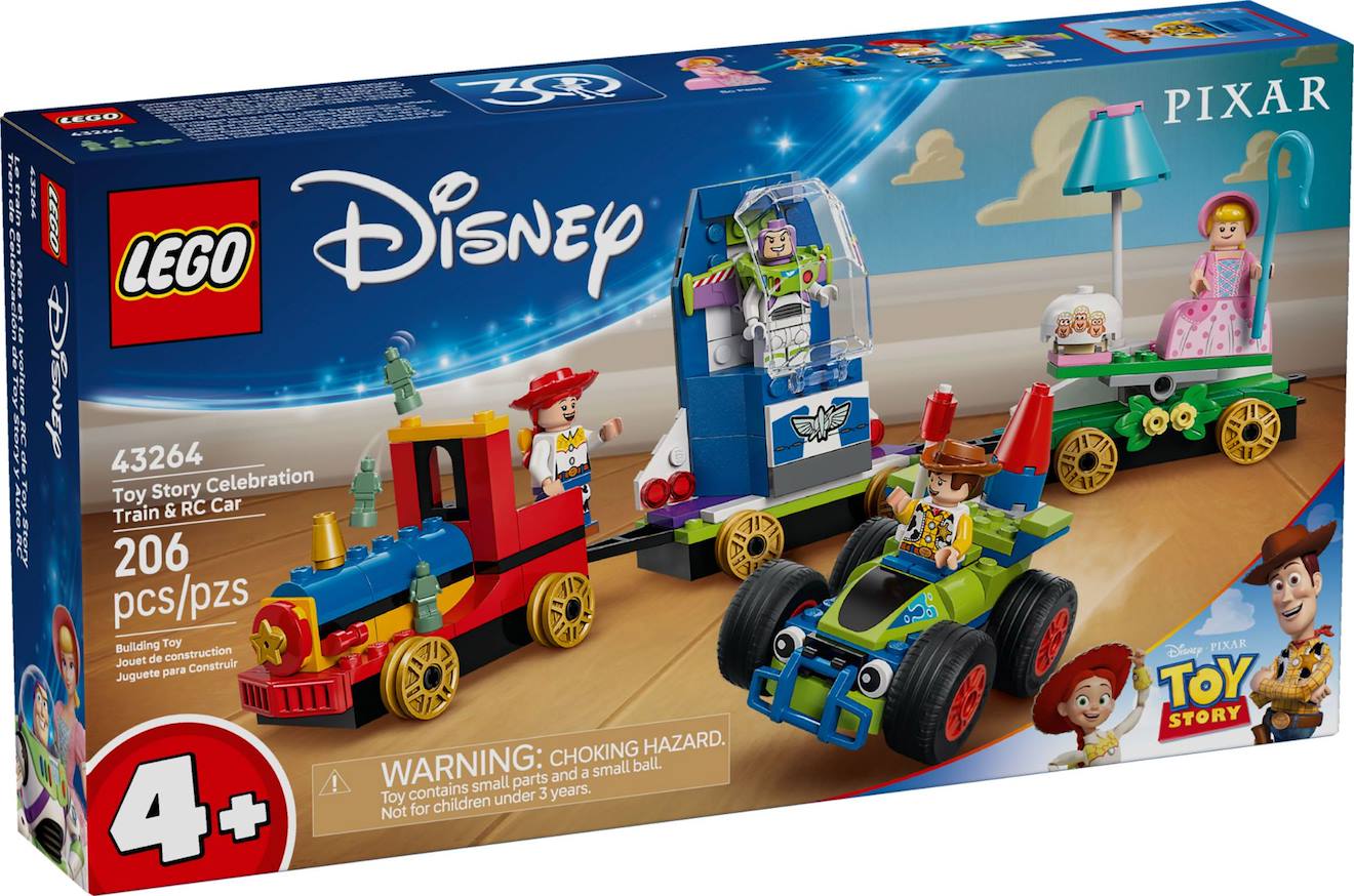 Lego disney - le train en fête et voiture rc toy story - 43264 multicolore