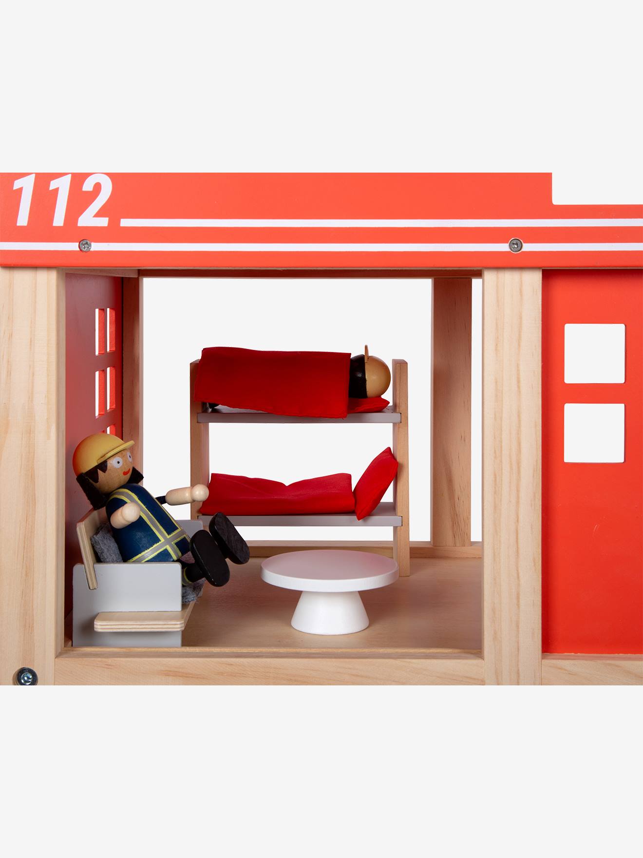 Grande caserne de pompiers avec accessoires enfant small foot rouge