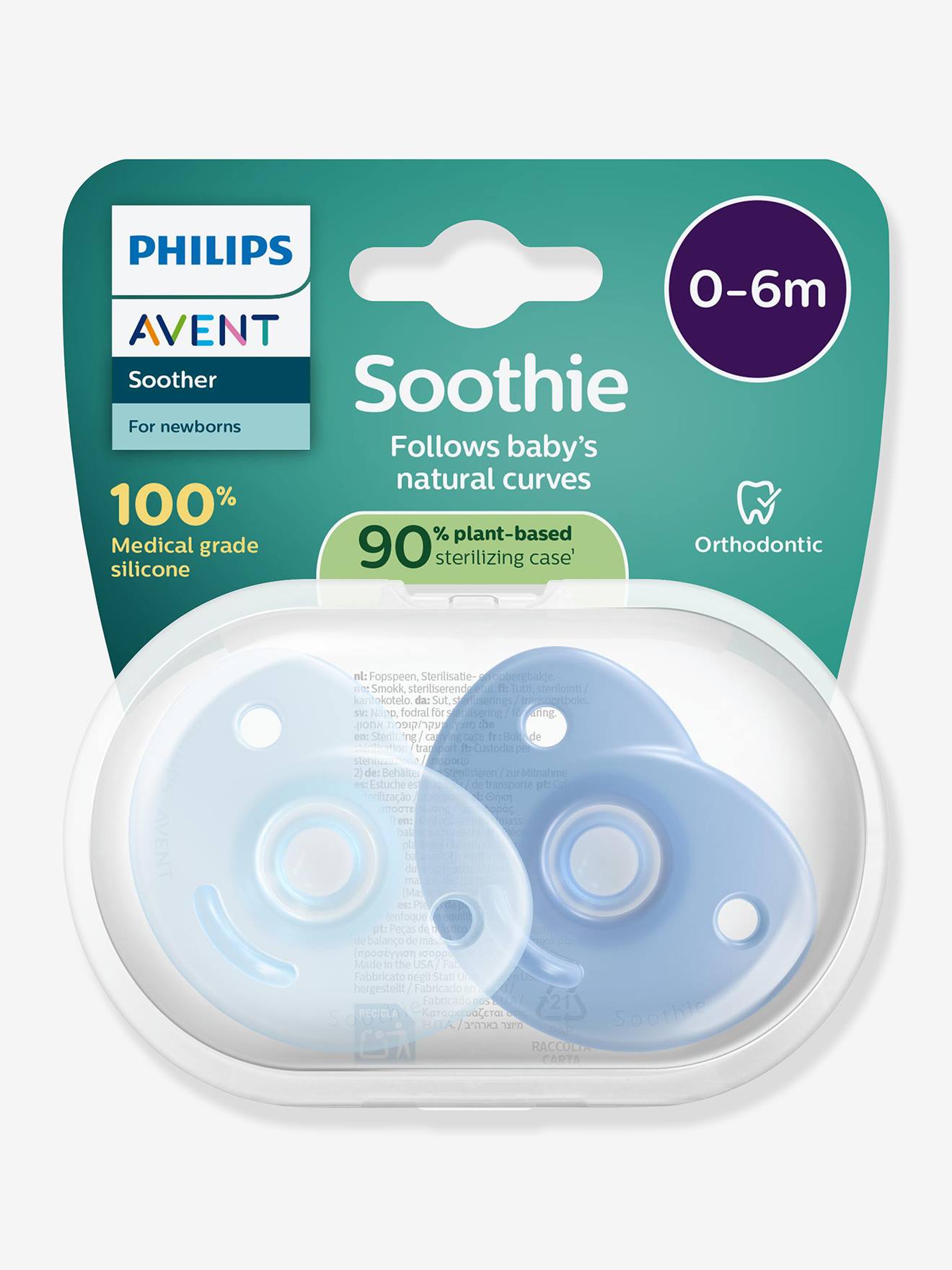 Sucettes Soothies 0-6M x2 PHILIPS AVENT bleu (Philips Avent) - Image 1