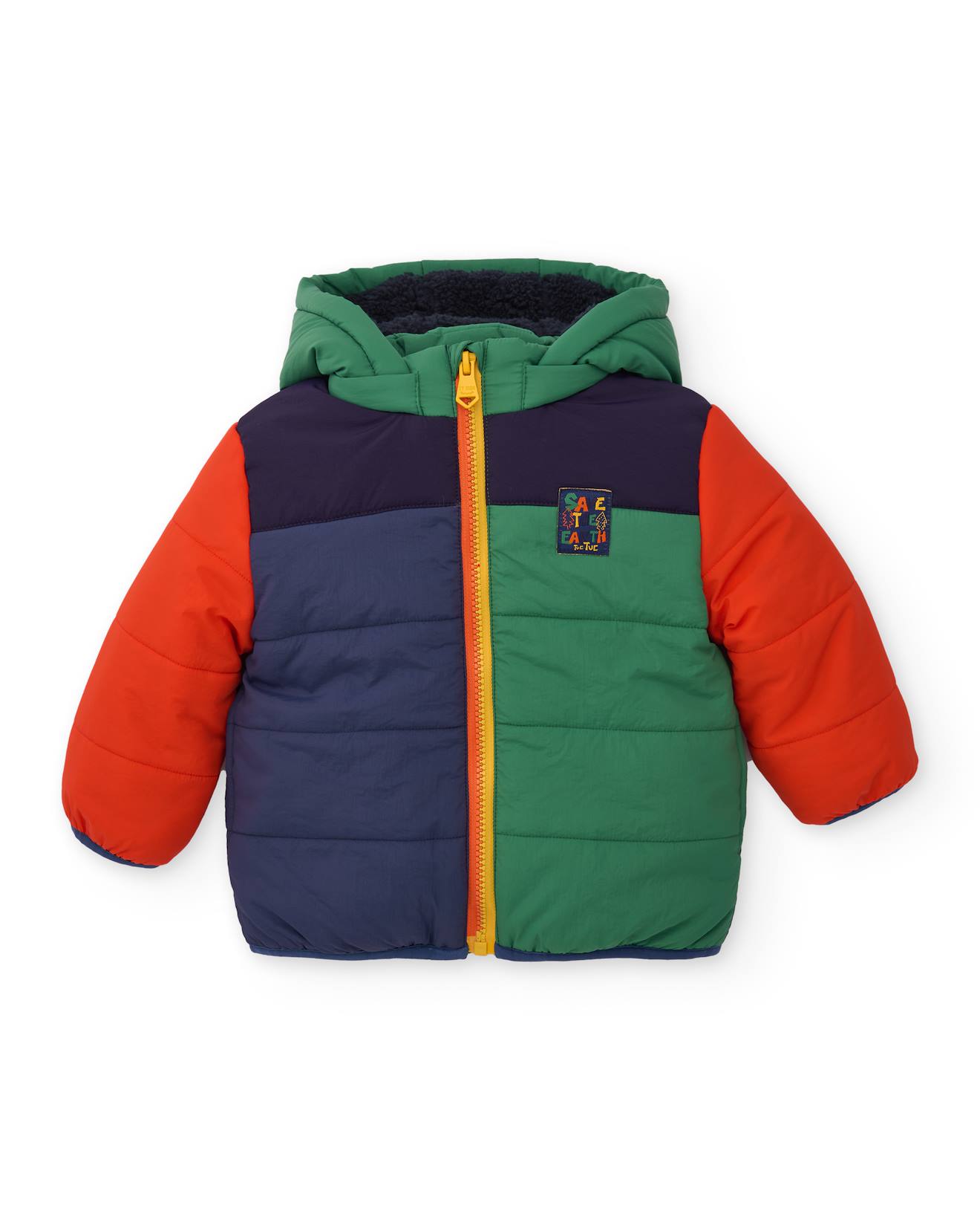 Veste Matelassée Pour Garçon À Blocs De Couleur Vert