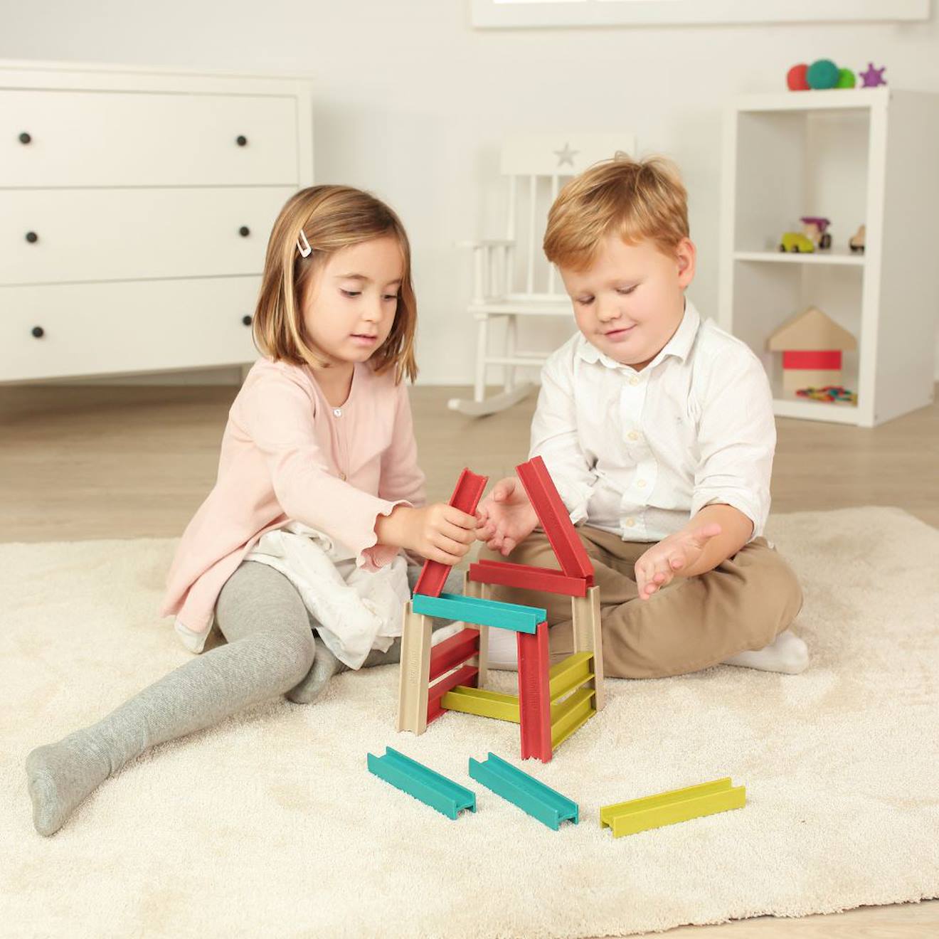 Eco Beams Jeux De Construction Bleu (Miniland) - Image 1