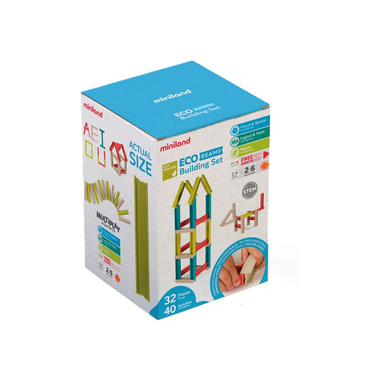 Eco Beams Jeux De Construction Bleu (Miniland) - Image 2