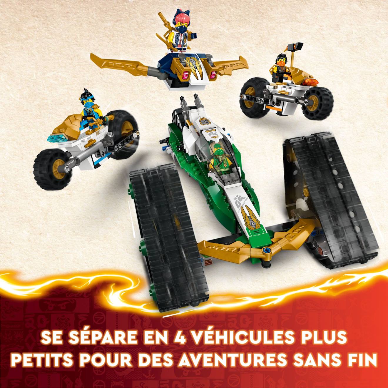 Lego ninjago - le véhicule combiné de l'équipe des ninjas - 71820
