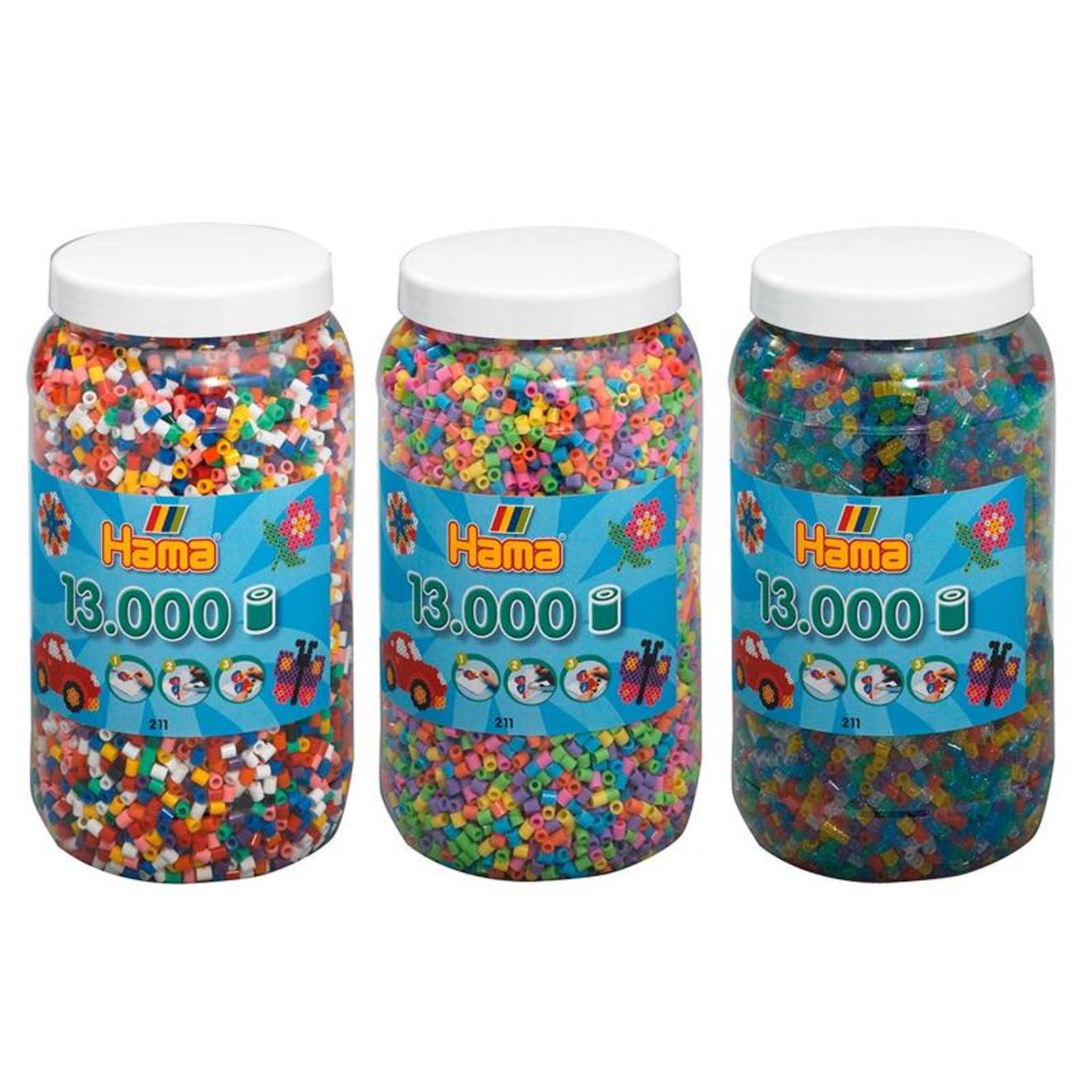 Set De Trois Pots De Perles À Repasser (env. 39000). Multicolore