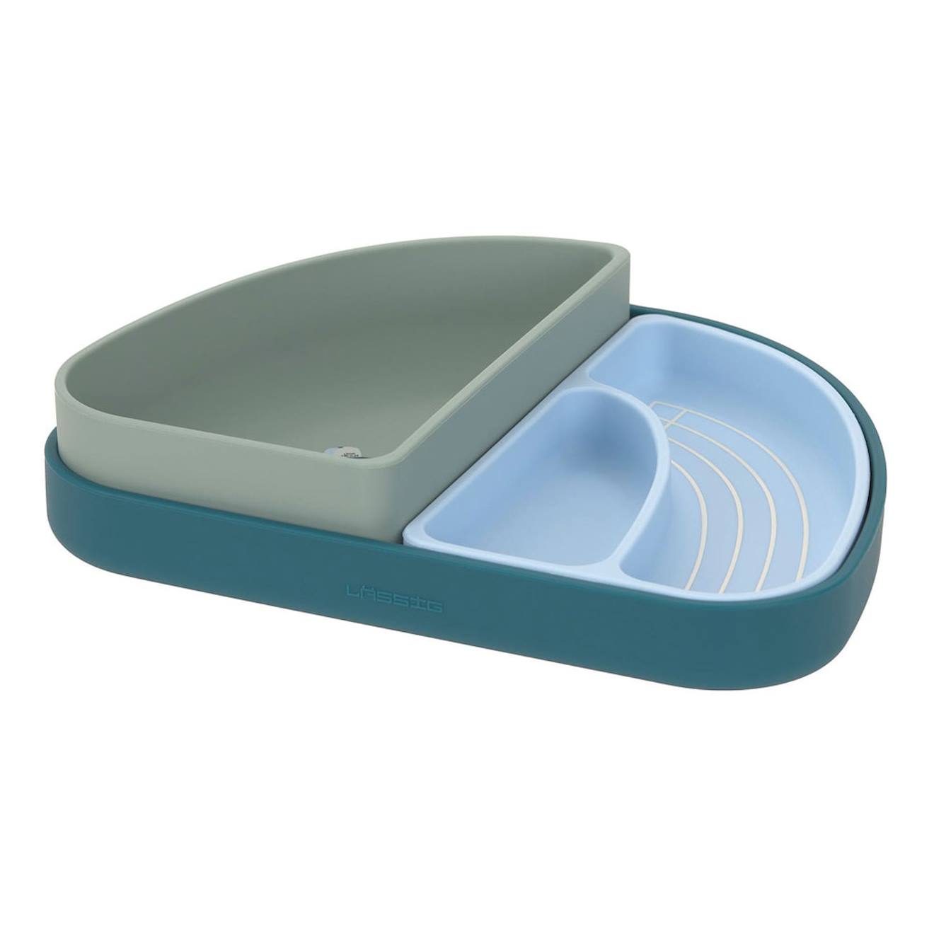 Assiette À Compartiments (3pcs) - Tiny Team, Chien Vert